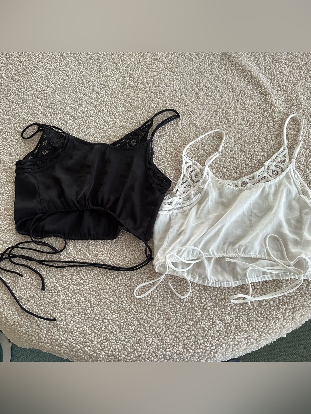 Set of 2 Free People Intimately Blouson Brami crop top Black White Size Small - Picture 4 of 7